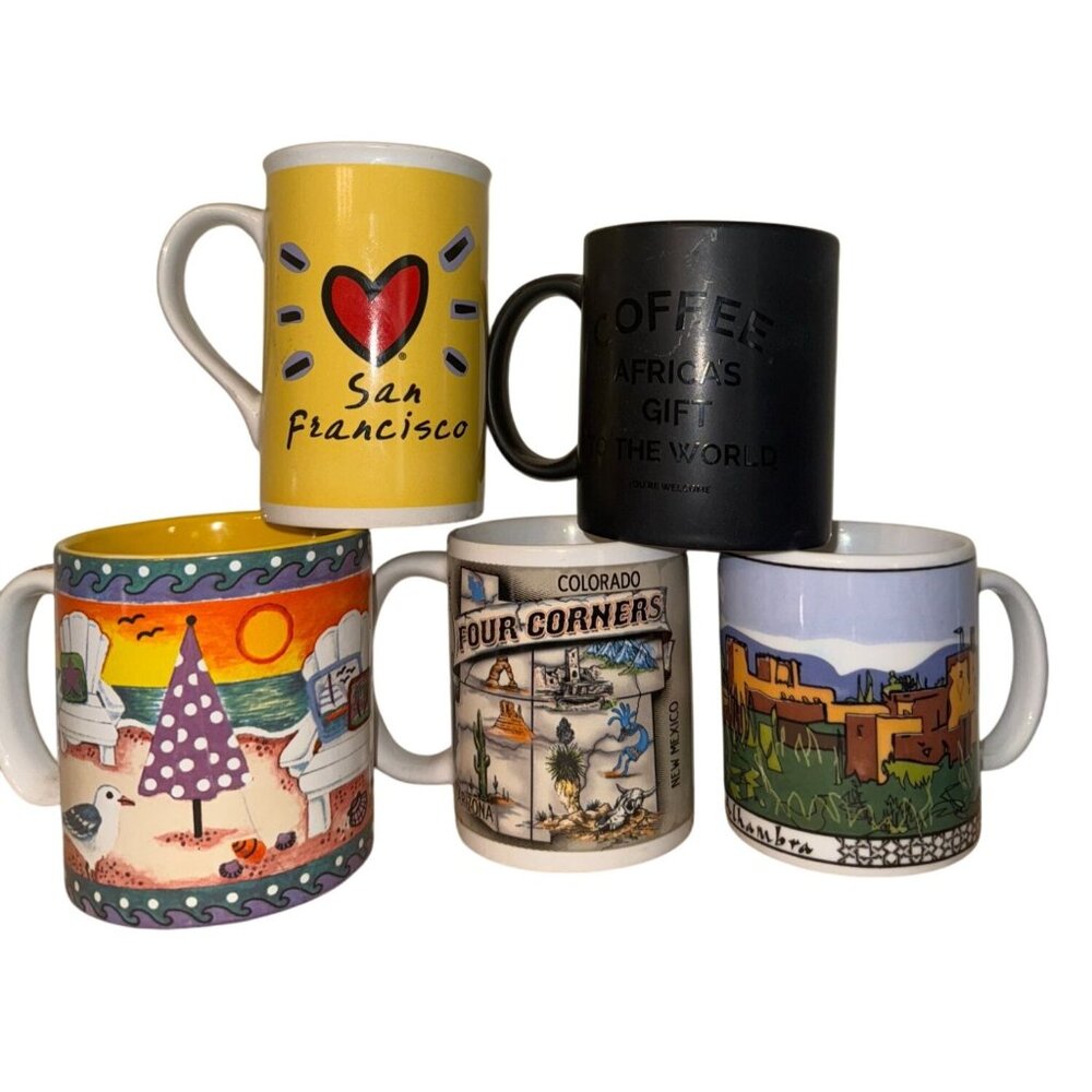 City & Landmark Coffee Mugs Set of 5